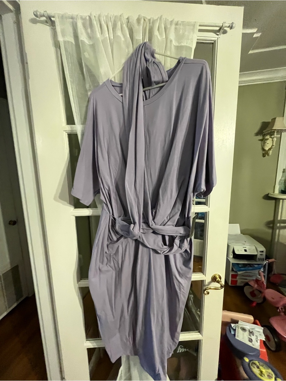 Eloquii Lavender Belted Lounge Dress